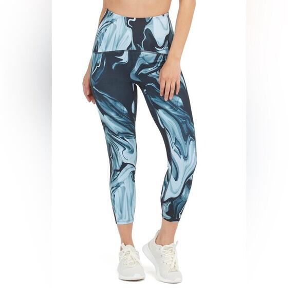 SPANX Leggings7/8 Marbled Blue Black SZ 1X NWT - Picture 1 of 13